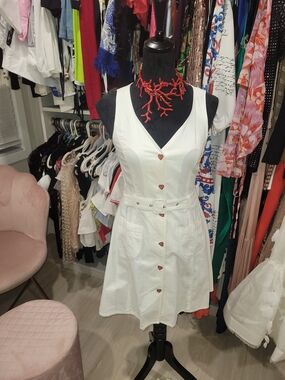 Love Moschino White and Black Midi Dress